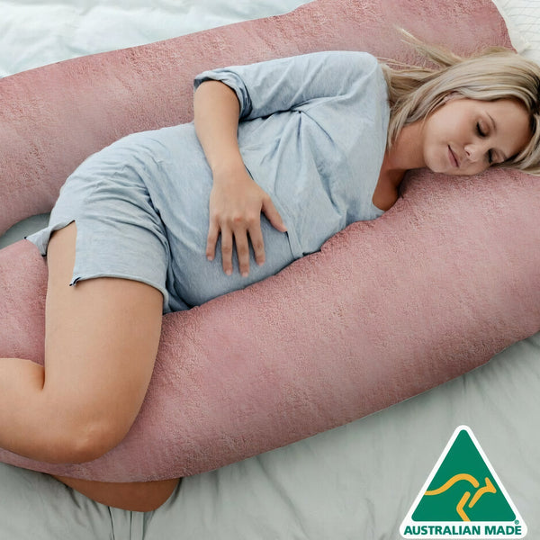 Teddy Fleece Pregnancy Pillow Zipper Removable Cover EcoHealth