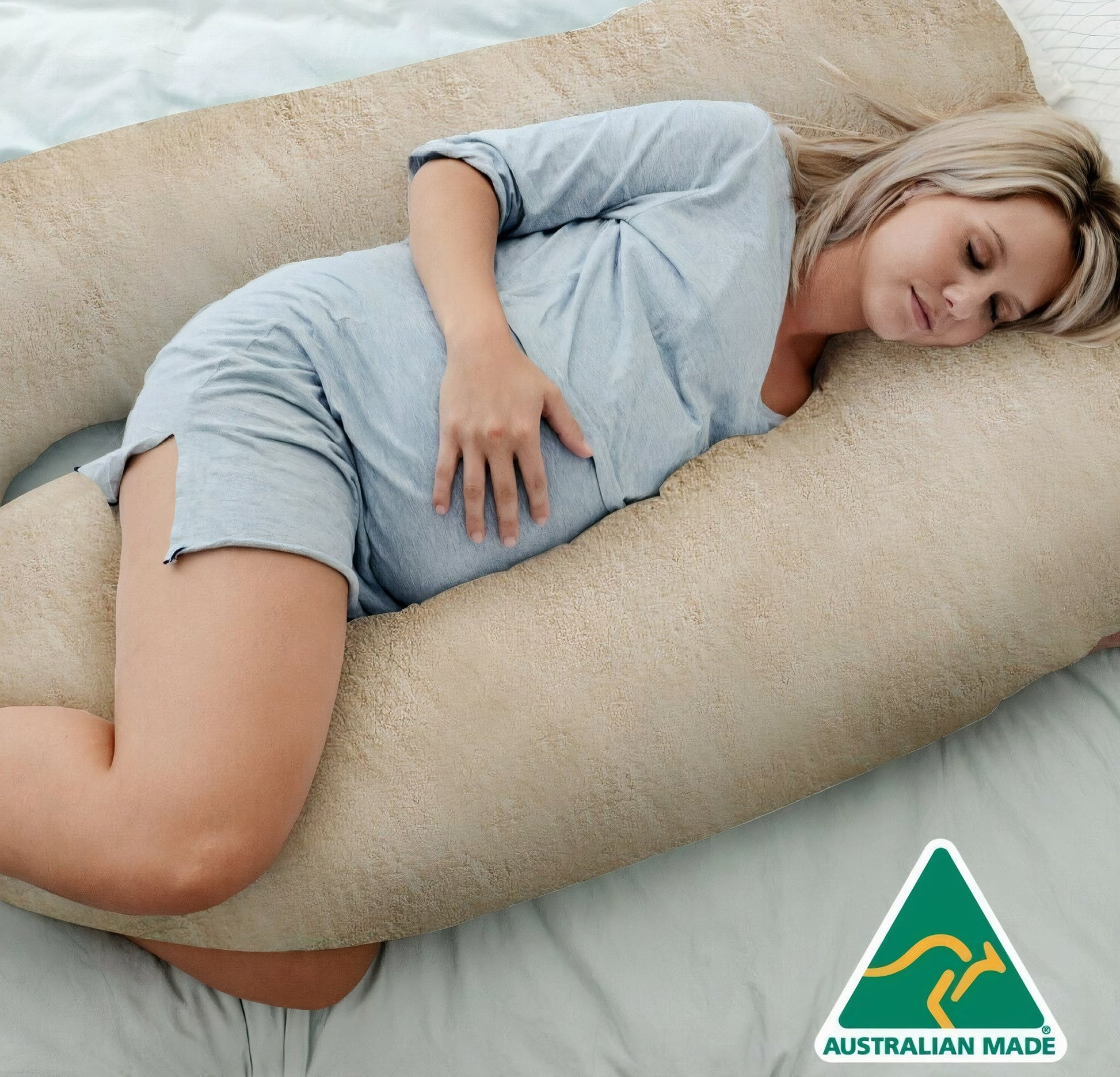 Teddy Fleece Pregnancy Pillow + Zipper Removable Cover